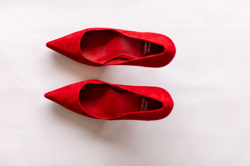 Trendy Footwear Fall Heels Jeffrey Campbell Convince Dress Pump Heels in Red Suede