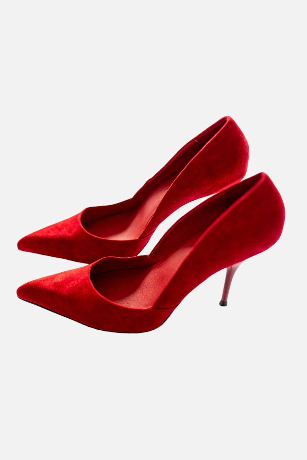 City Ready Jeffrey Campbell Convince Dress Pump Heels in Red Suede