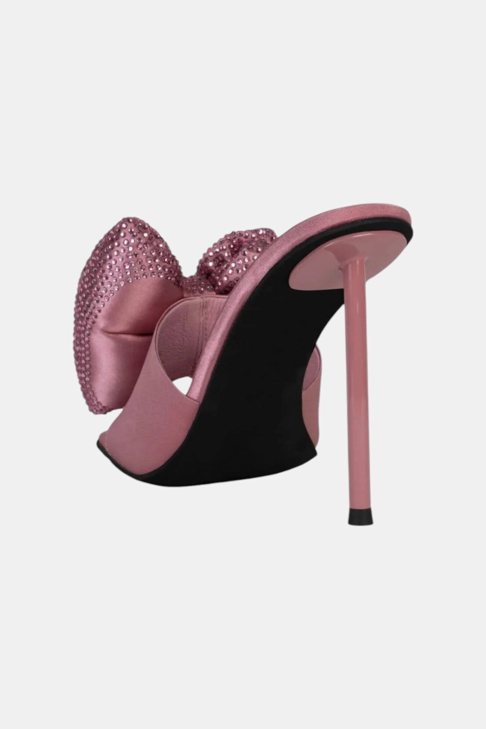 Jeffrey Campbell Deedee-J Heels in Pink Satin Crystal Heels Chunky Heel