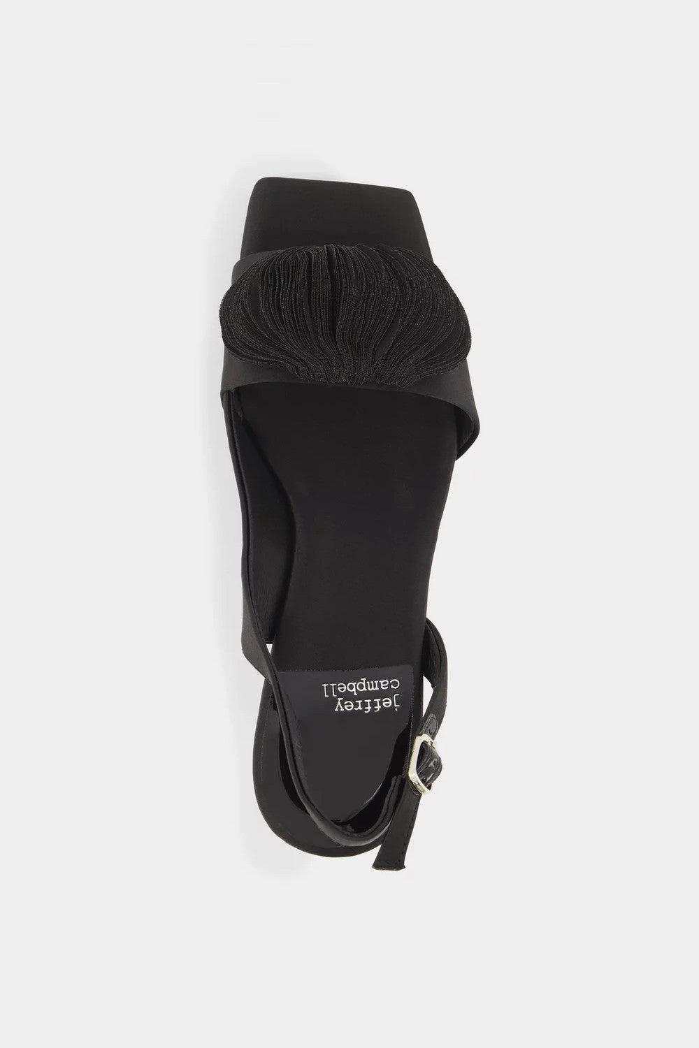 Comfortable Heels Jeffrey Campbell Duffy Kitten Heels in Black Satin