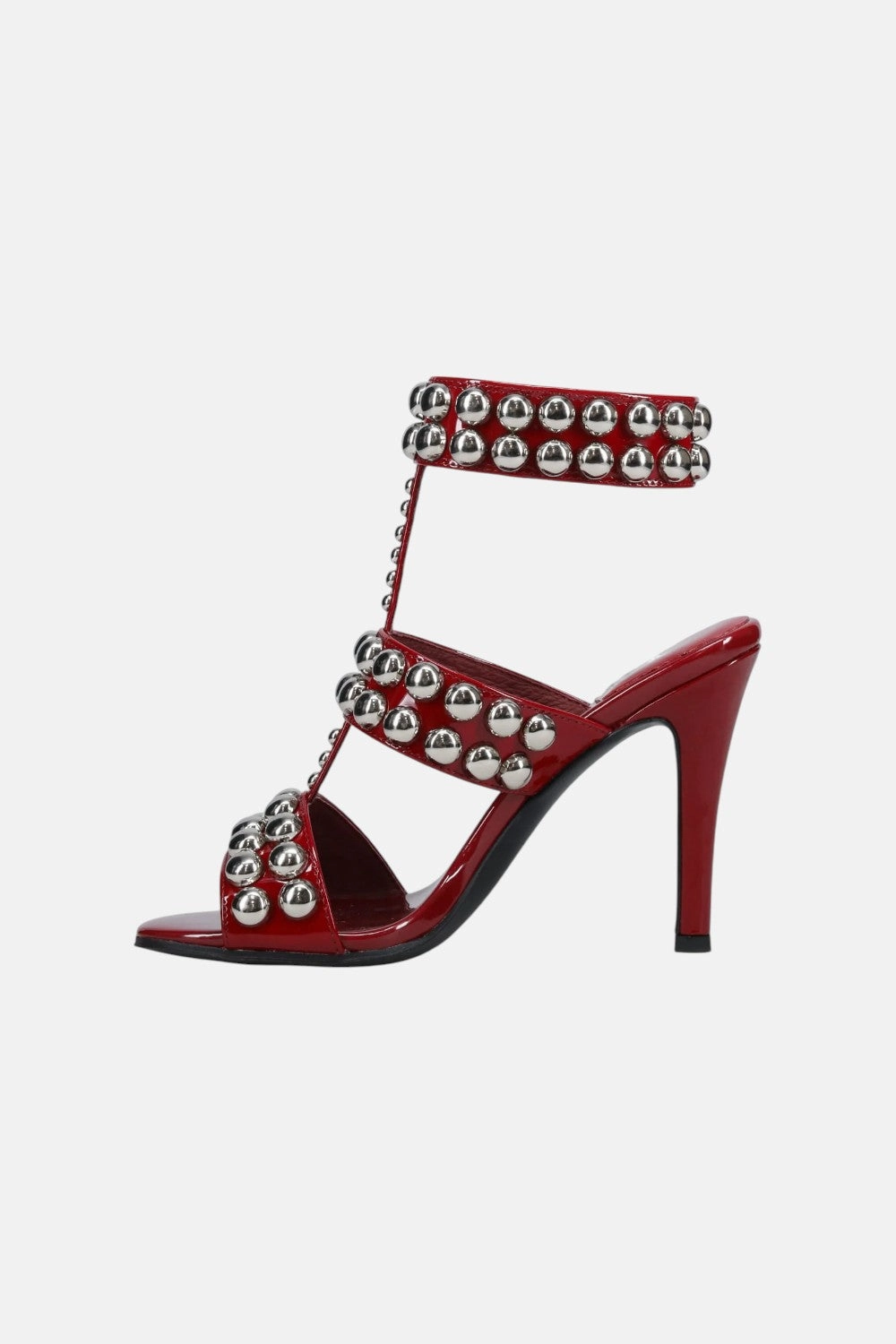 Polished Design Jeffrey Campbell Engrailed in Red Patent Silver