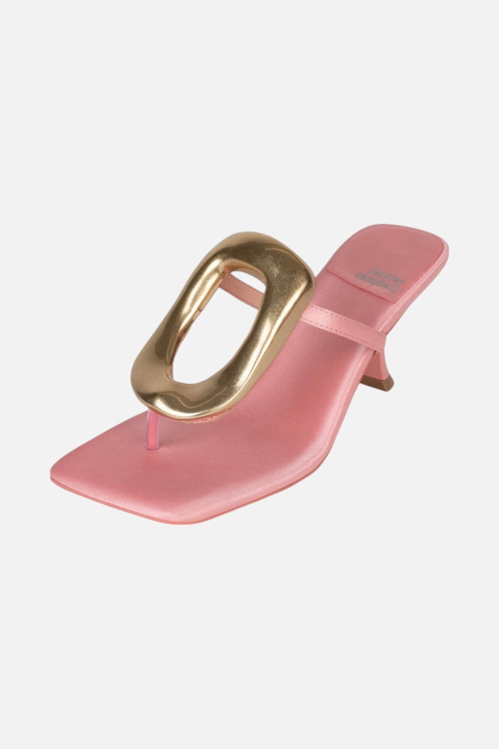 Jeffrey Campbell Linq-Up Heeled Sandals in Pink Satin Gold Reliable Function