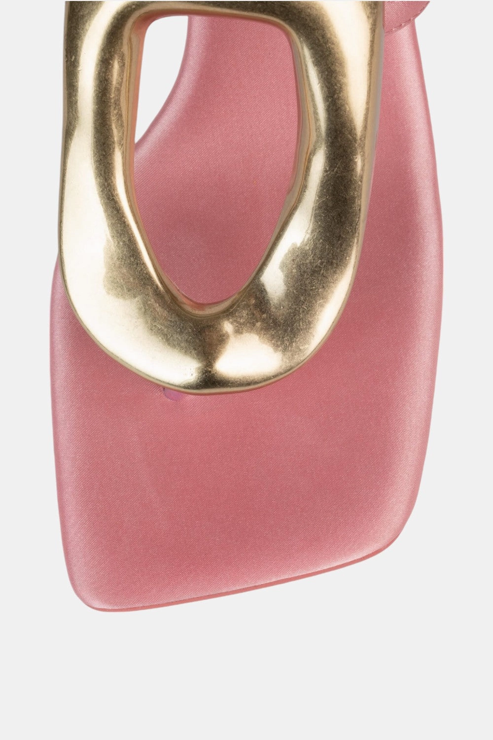 Jeffrey Campbell Linq-Up Heeled Sandals in Pink Satin Gold Quick Release Laces