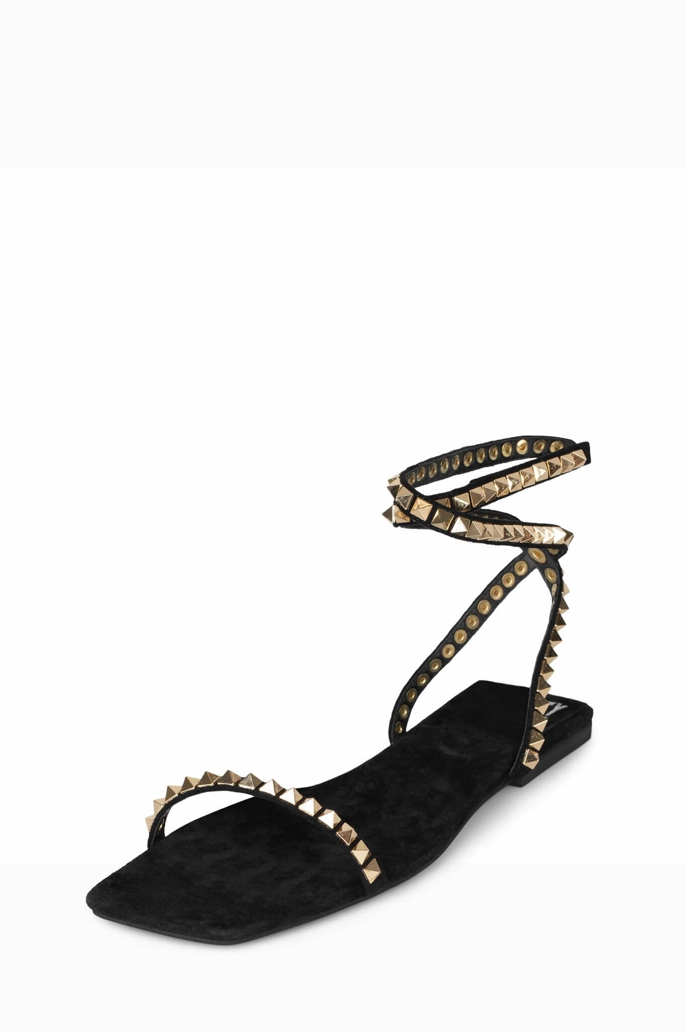 Comfortable Wear Jeffrey Campbell Luxor Ankle Sandals in Black Suede Gold