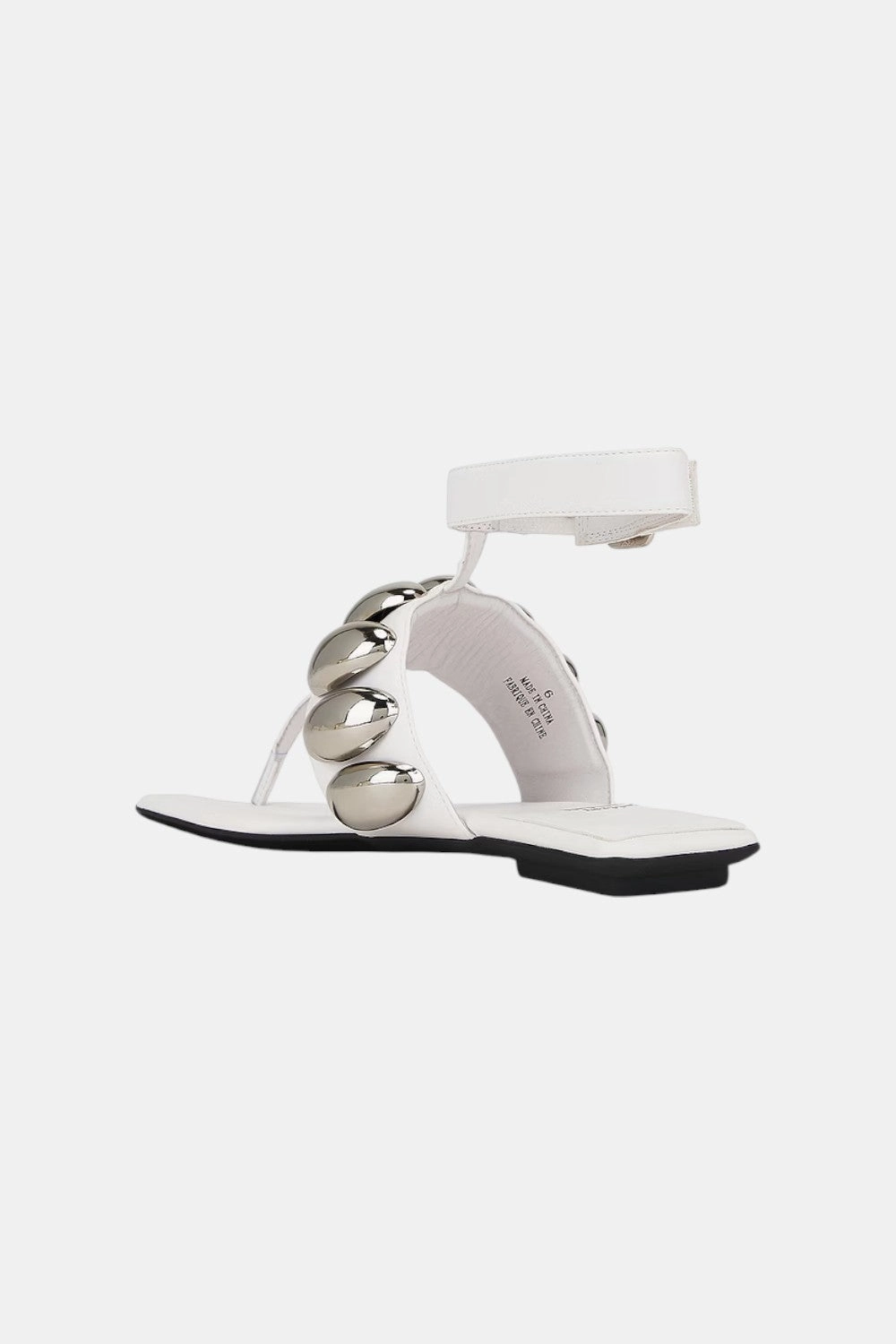 Jeffrey Campbell Resort Sandals in White Silver Quick Slip-On Sandals Shock absorption