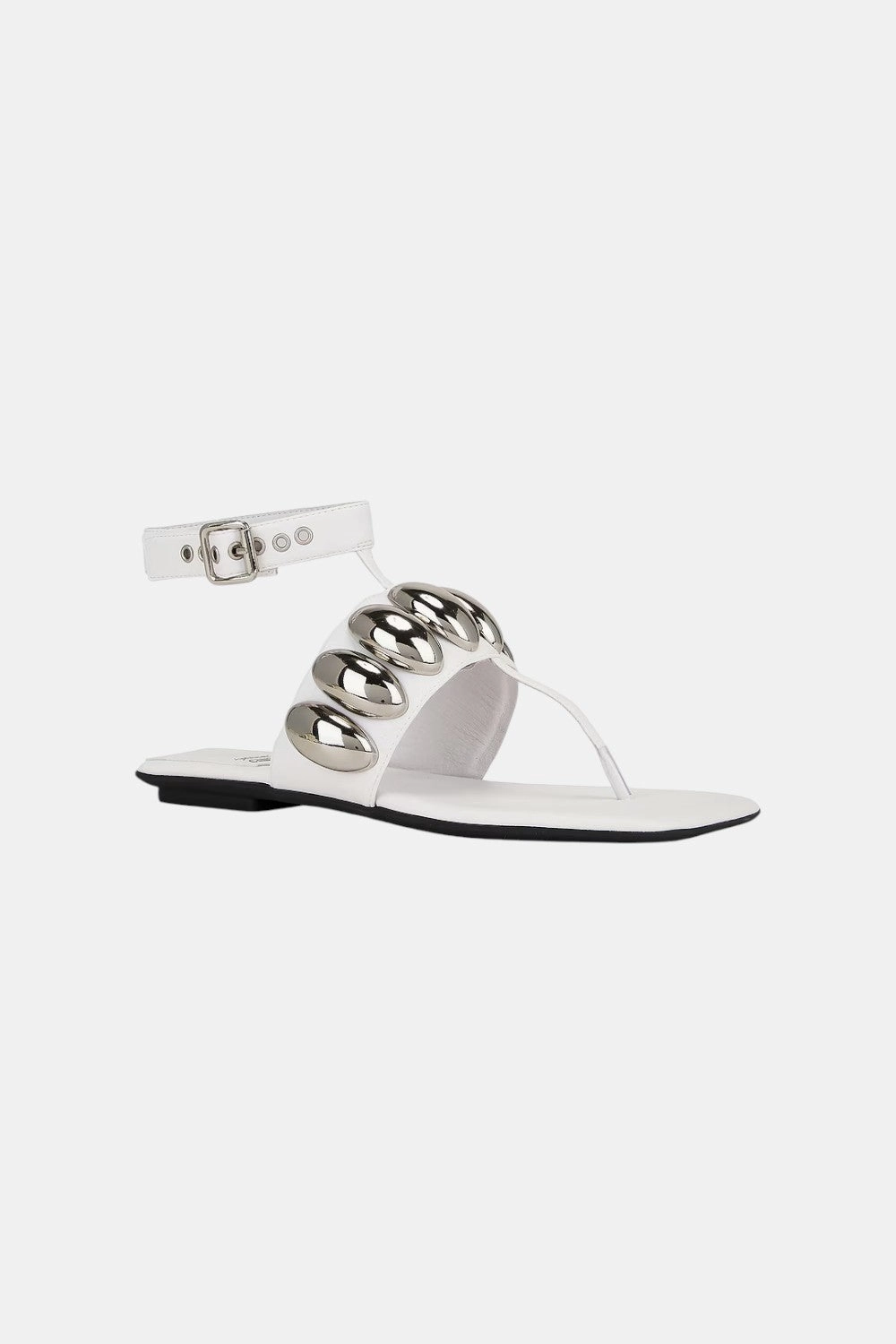 Jeffrey Campbell Resort Sandals in White Silver Easy Slide Great Comfort
