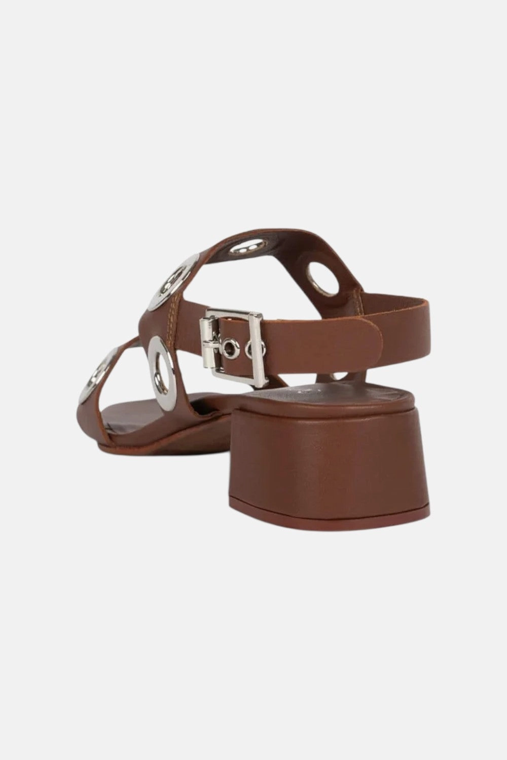 Jeffrey Campbell Rivets in Cognac Silver Cozy Slip