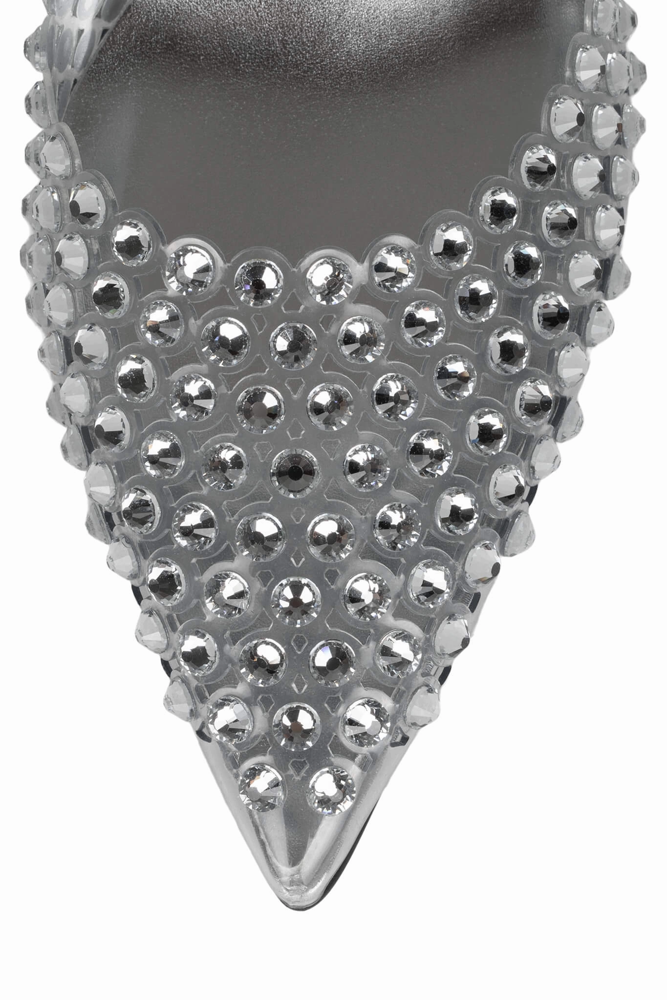 Jeffrey Campbell Shiner Mules in Clear Silver Clear Heels