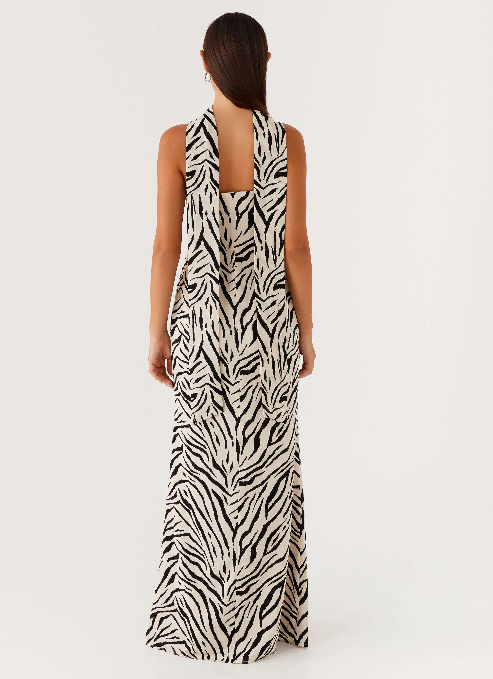 SmoothEdgeFinish Layered Volume Jigsaw Strapless Maxi Dress - Zebra