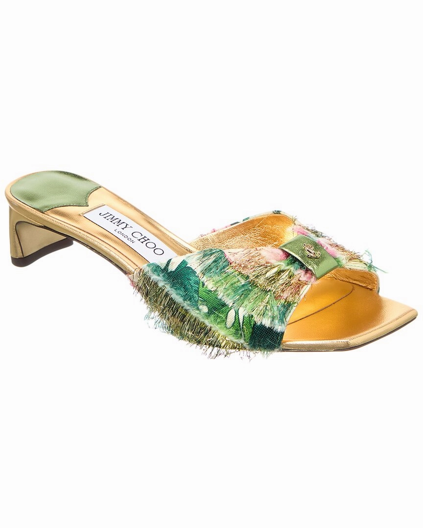 Jimmy Choo Annika 35 Leather Mule Fast Slip Stable Heel