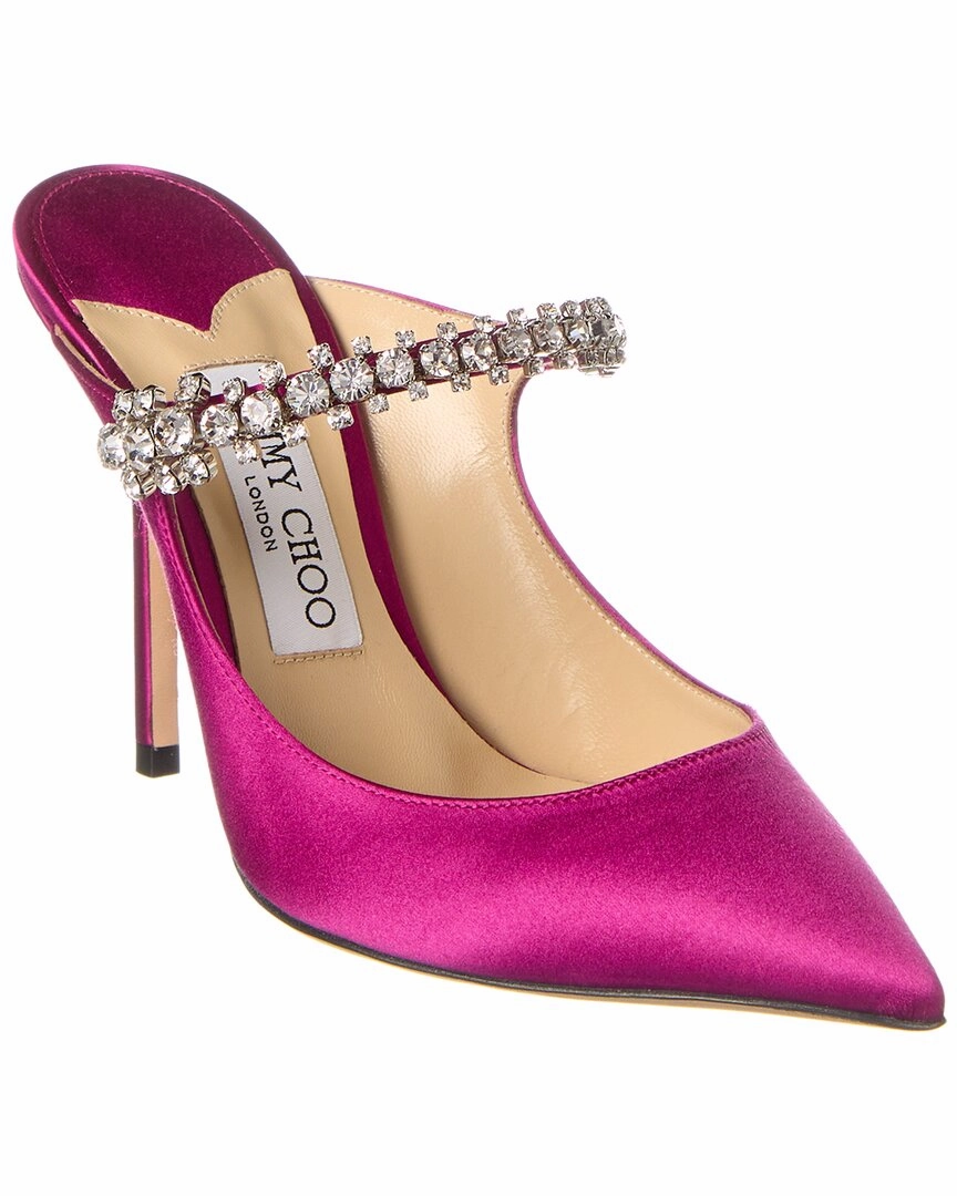 Comfy Beach Walk Contoured Jimmy Choo Bing 100 Satin Mule