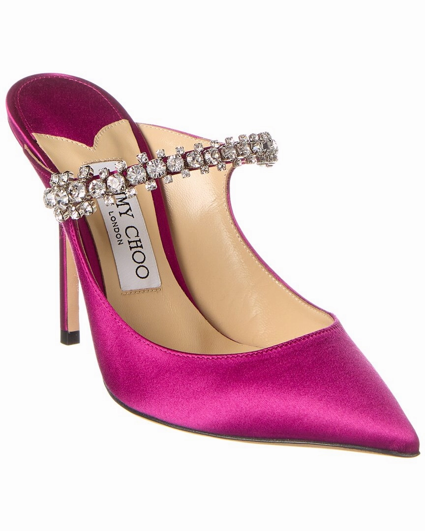 Traction Heel Strap Jimmy Choo Bing 100 Satin Mule