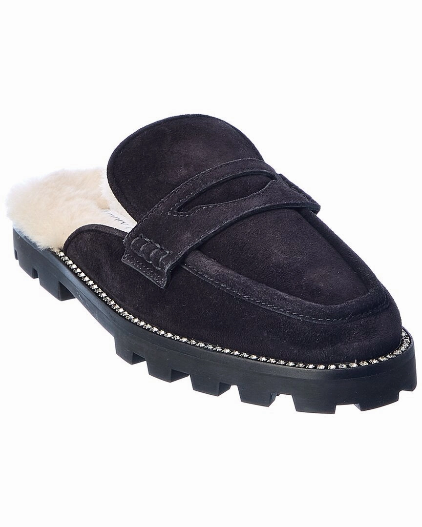 Stylish Footwear Jimmy Choo Ronnie Suede & Shearling Mule