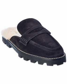 Stylish Footwear Jimmy Choo Ronnie Suede & Shearling Mule
