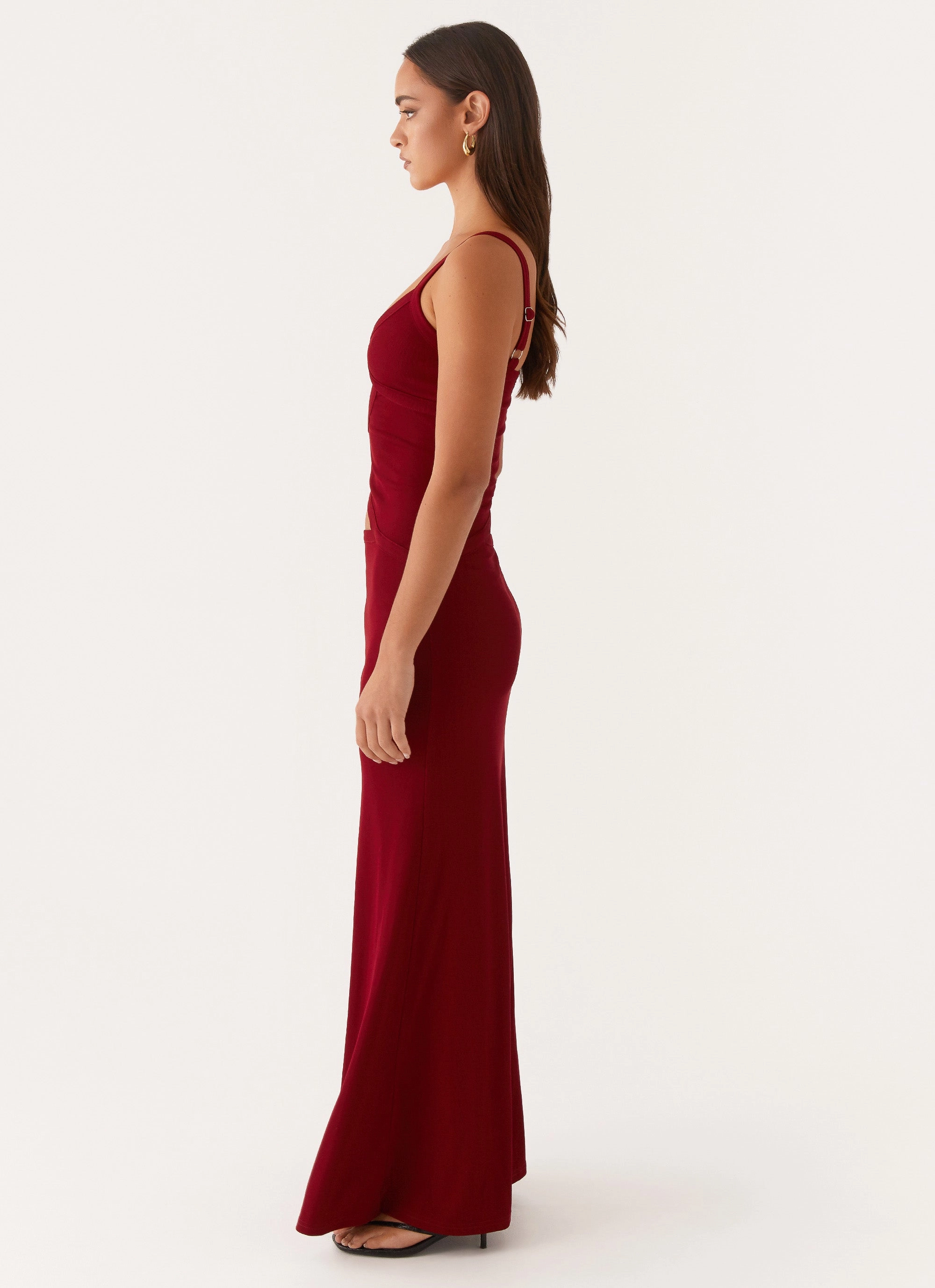 Jocelyn Maxi Dress - Maroon Travel-Pack