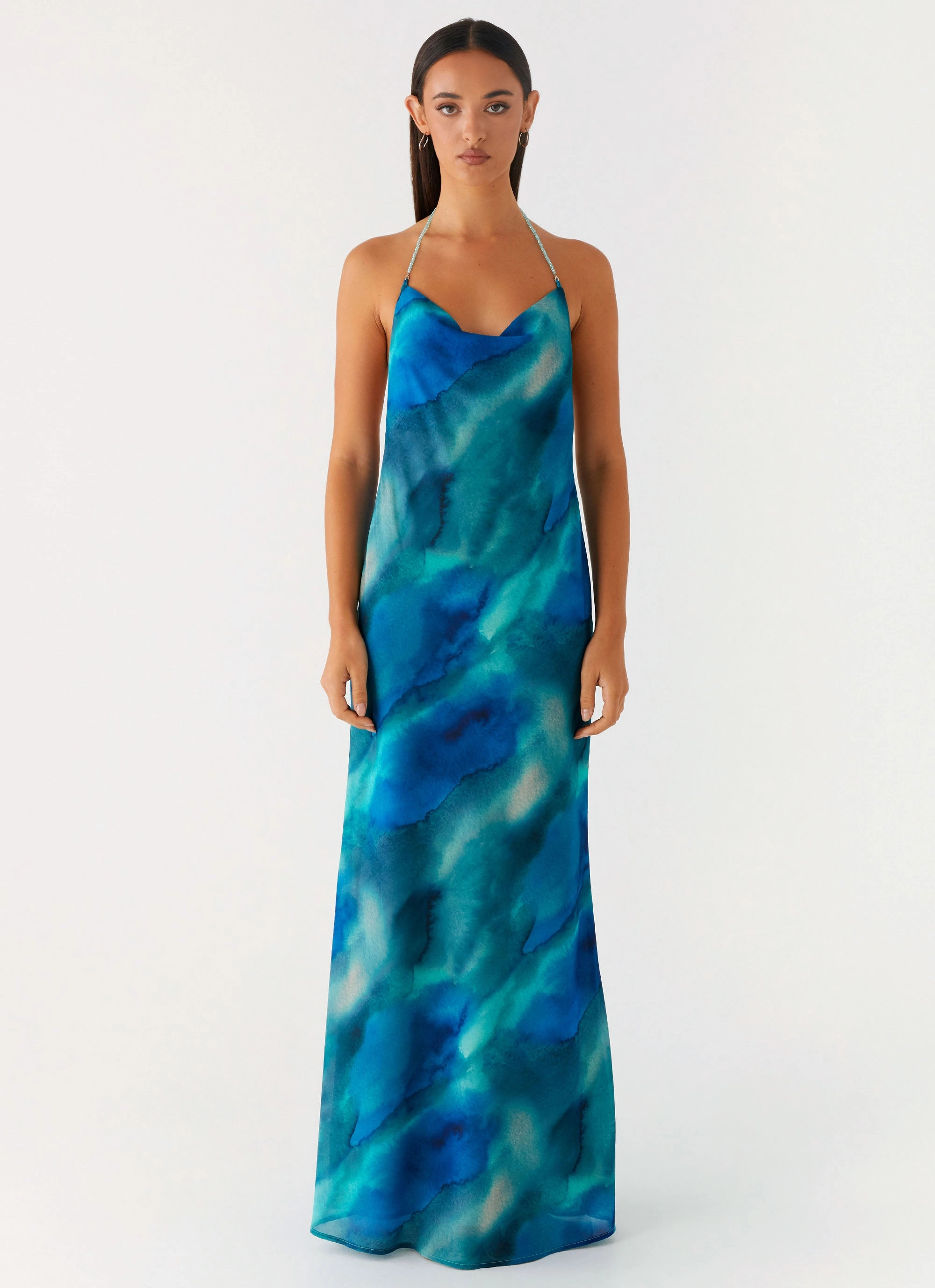 Journey Maxi Dress - Blue Tie Dye Church Scene Morning Wear