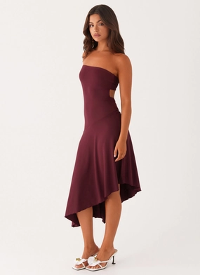 Juliana Midi Dress - Mulberry Comfy Look