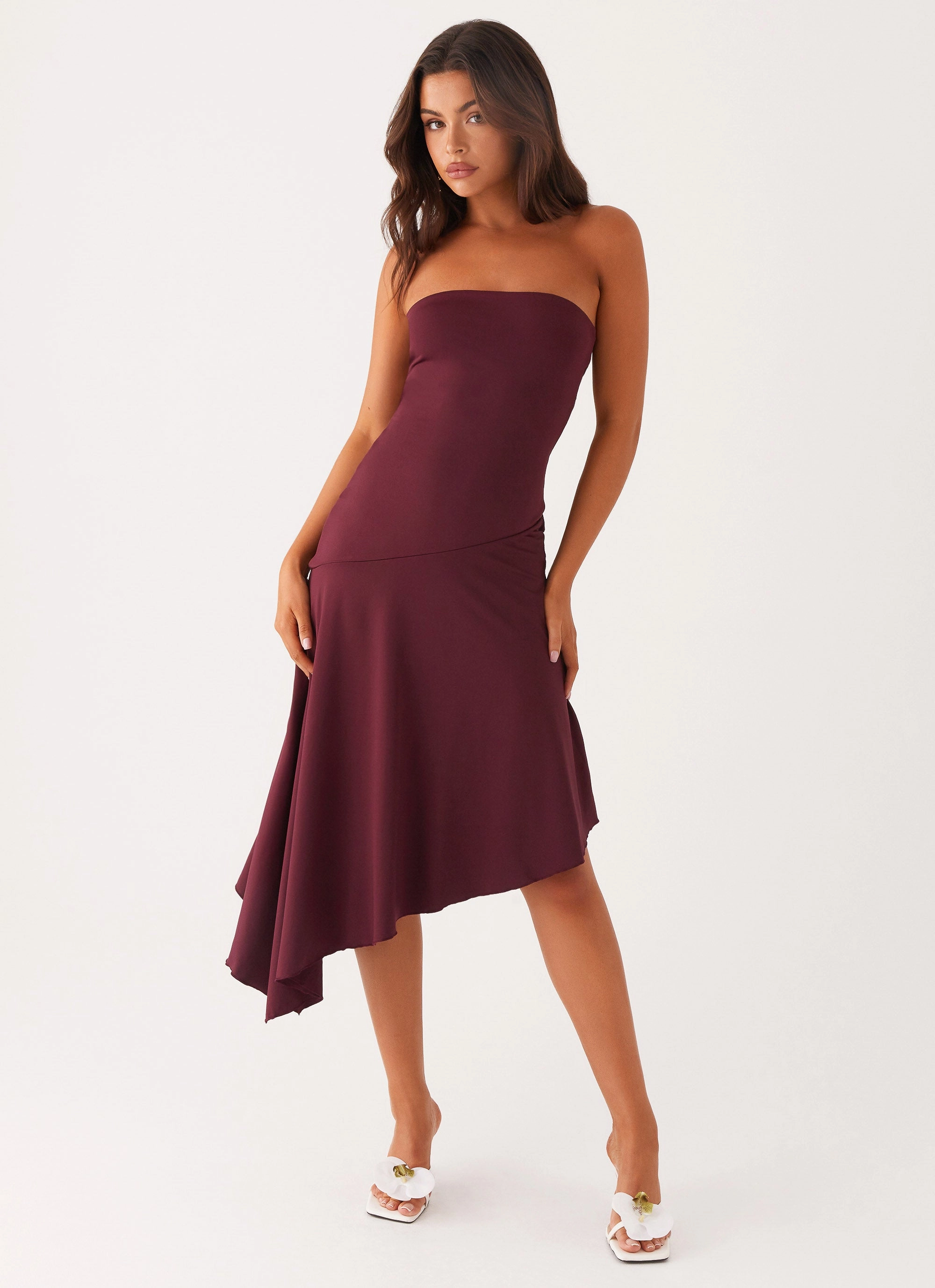 Juliana Midi Dress - Mulberry Puff-Sleeve Effortless Elegance