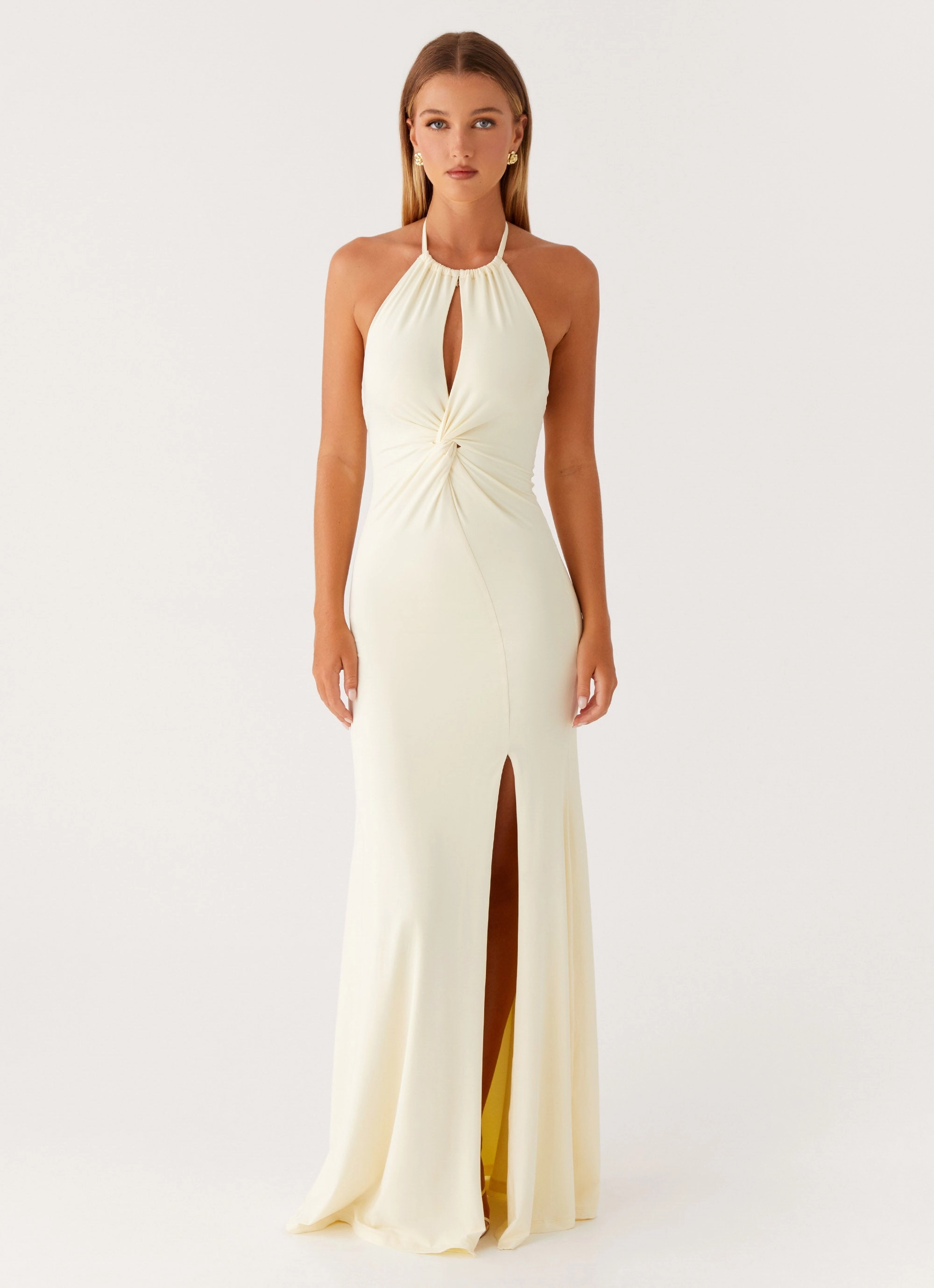 Gentle Glow Asymmetrical hem Just In Time Maxi Dress - Yellow