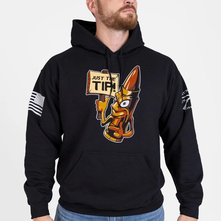 Soft Comfort Lightweight Layer Just The Tip Hoodie - Black