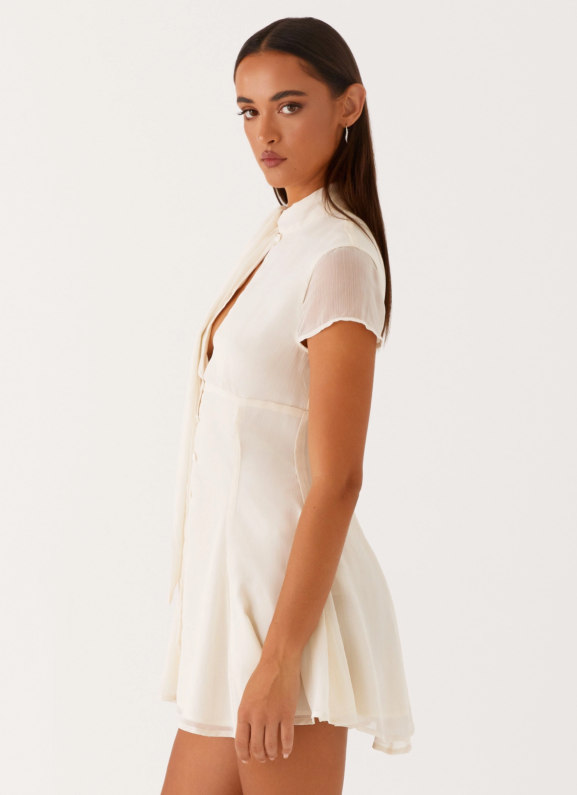 Karling Mini Dress - Ivory Elegant holiday wear