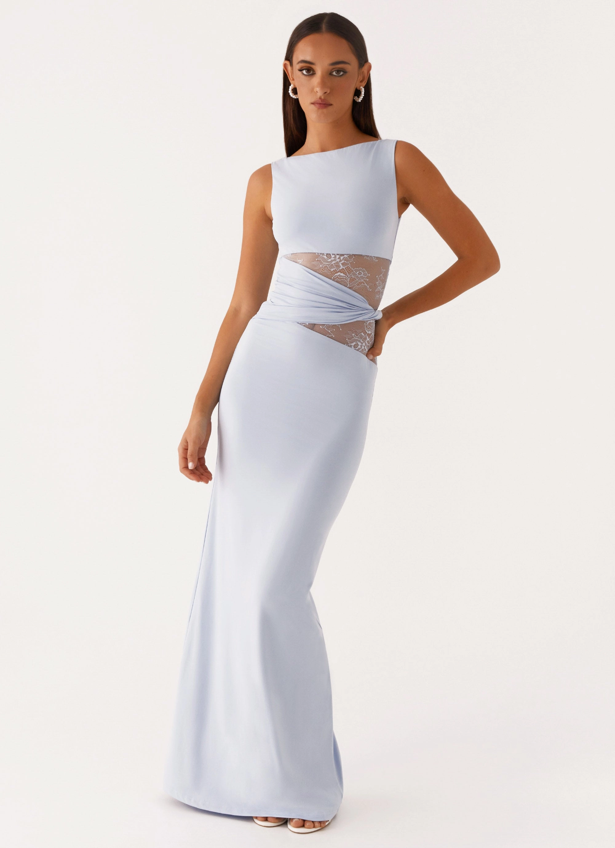Karma Maxi Dress - Blue Side Tie Versatile Piece