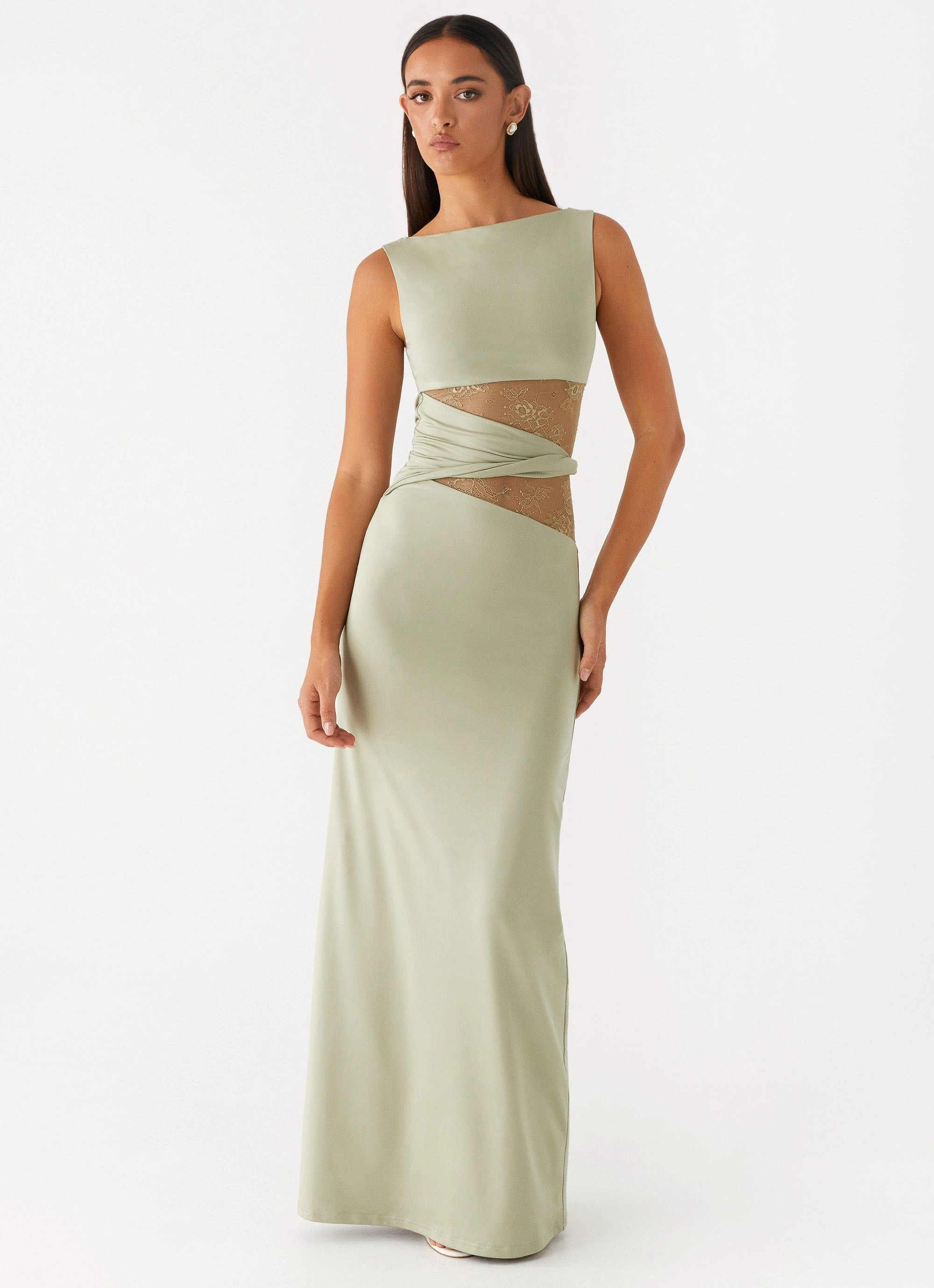 Karma Maxi Dress - Sage Wool-Blend Soft and Relaxed