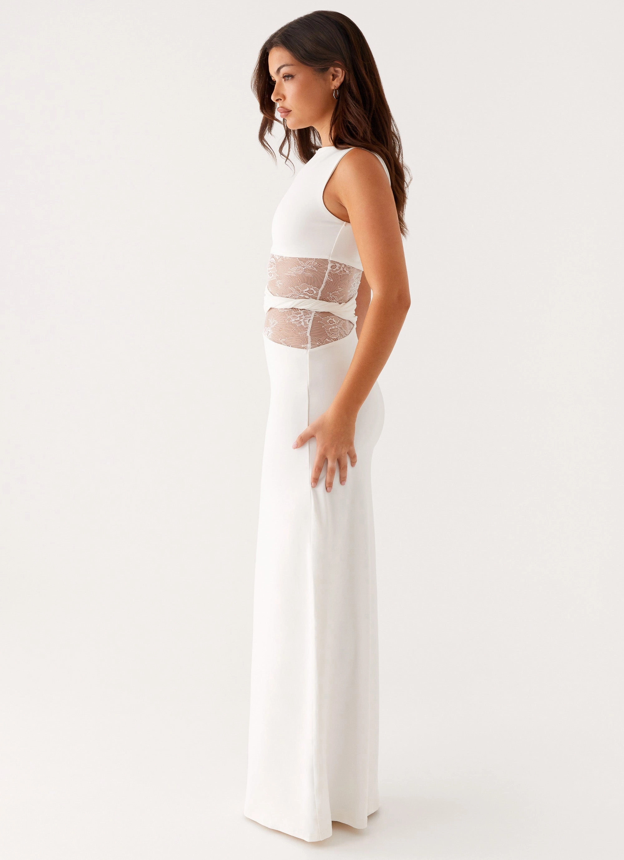 Back-Zip Karma Maxi Dress - White