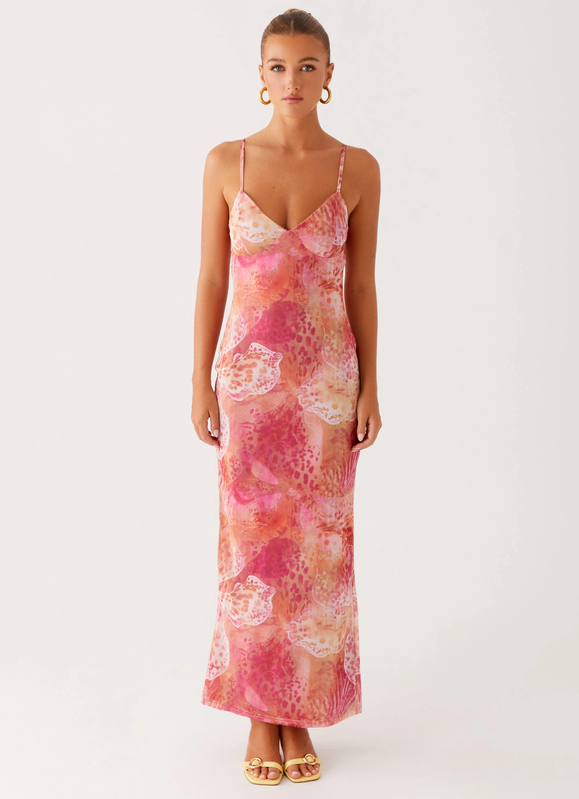 Kasey Midi Dress - Flamingo Fling Sweet Mood Balanced Tones