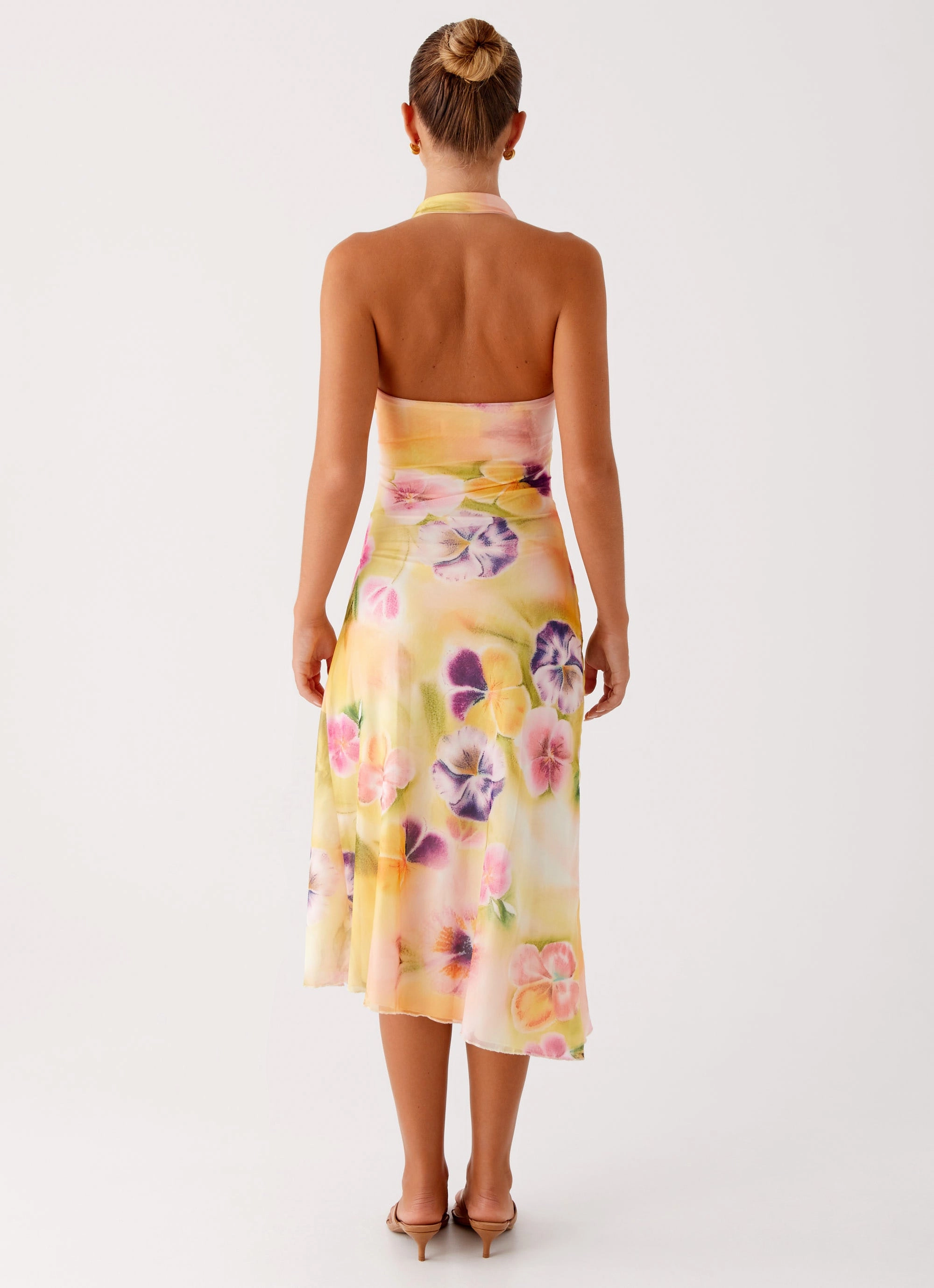 Work Friendly Kayce Midi Dress - Sunburst Floral