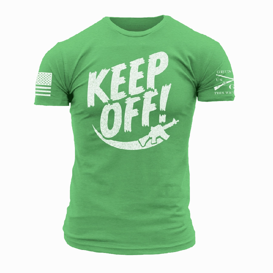 Casual Fashion Keep Off T-Shirt - Kelly Green