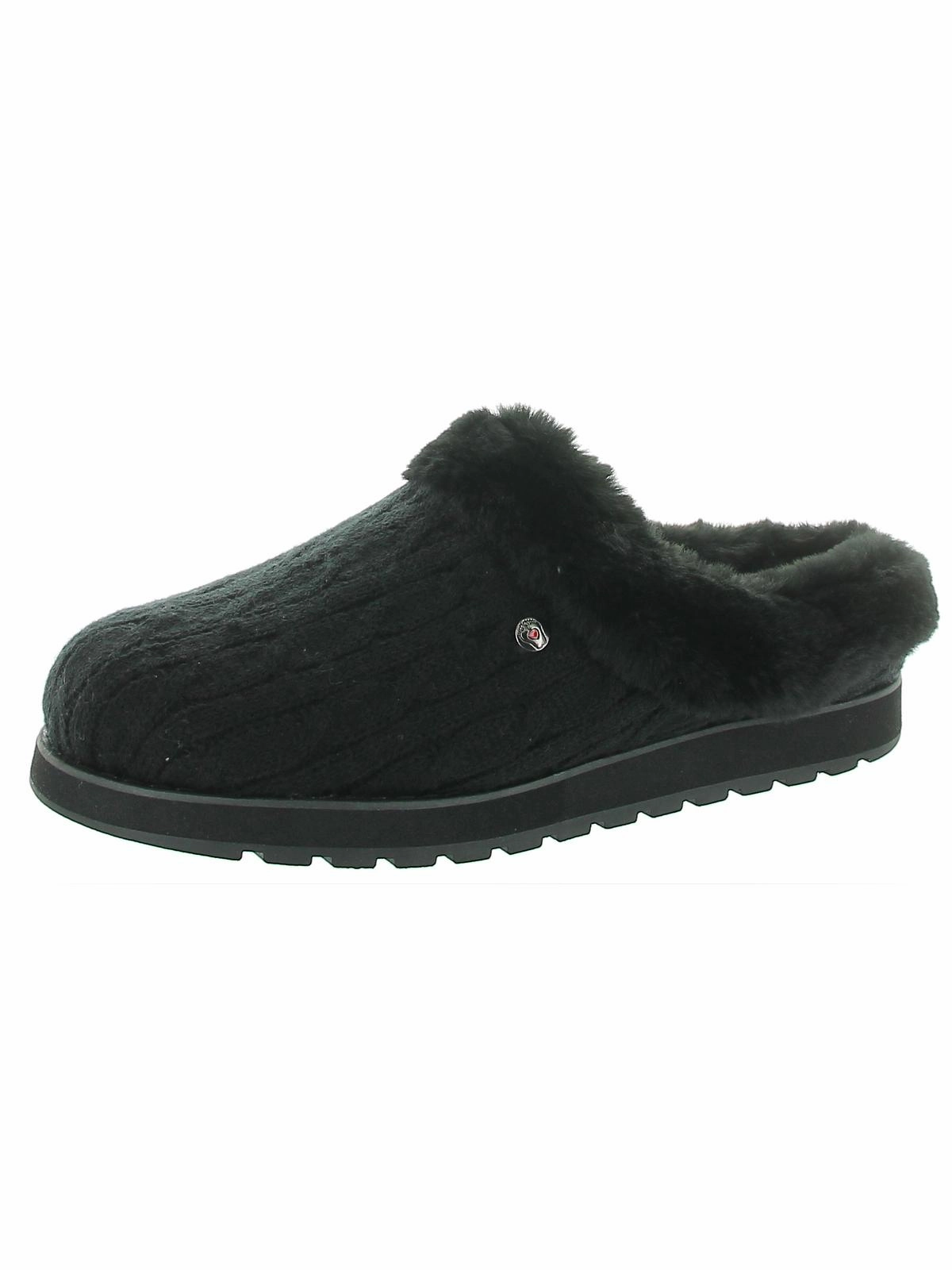 Keepsakes Ice Angel Womens Cable Knit Faux Fur Clogs Effortless Step Comfort Lock