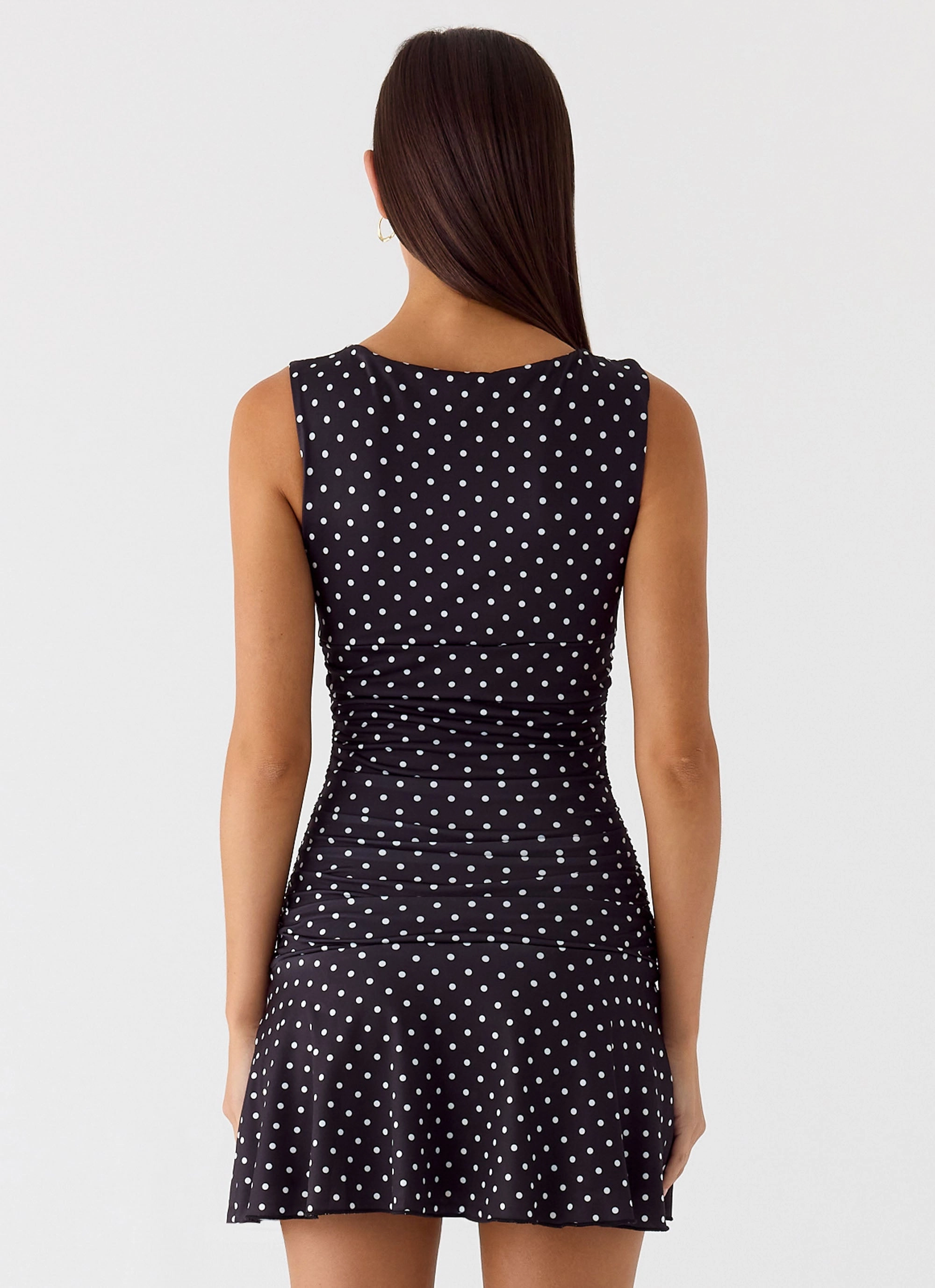 Kelda Mini Dress - Black Polkadot Jewel Tones
