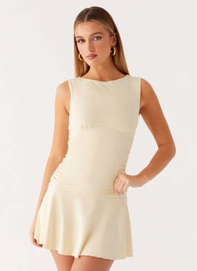 Kelda Mini Dress - Yellow luxe feel