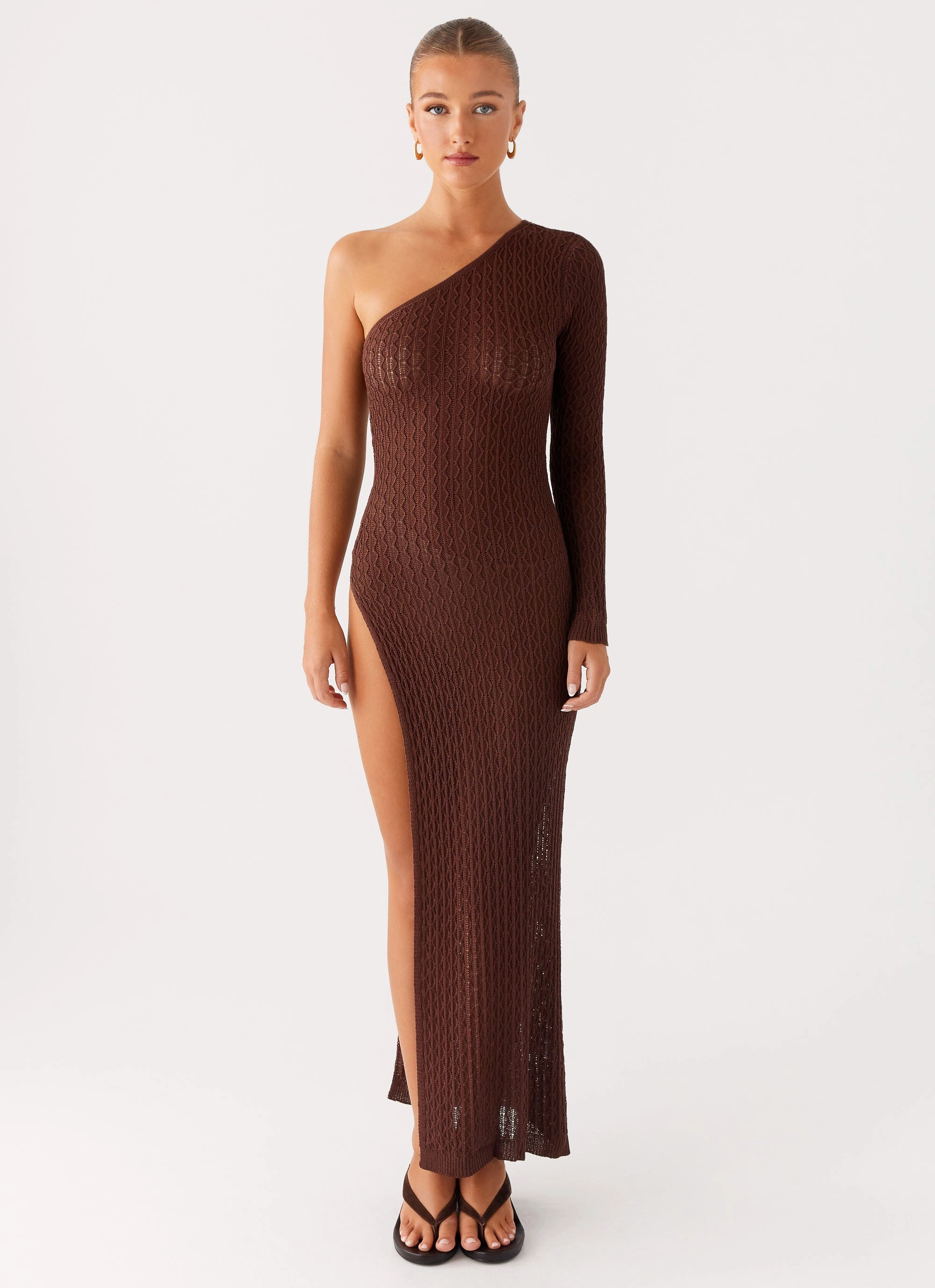 Event Perfect Kerri Knit Maxi Dress - Dark Chocolate