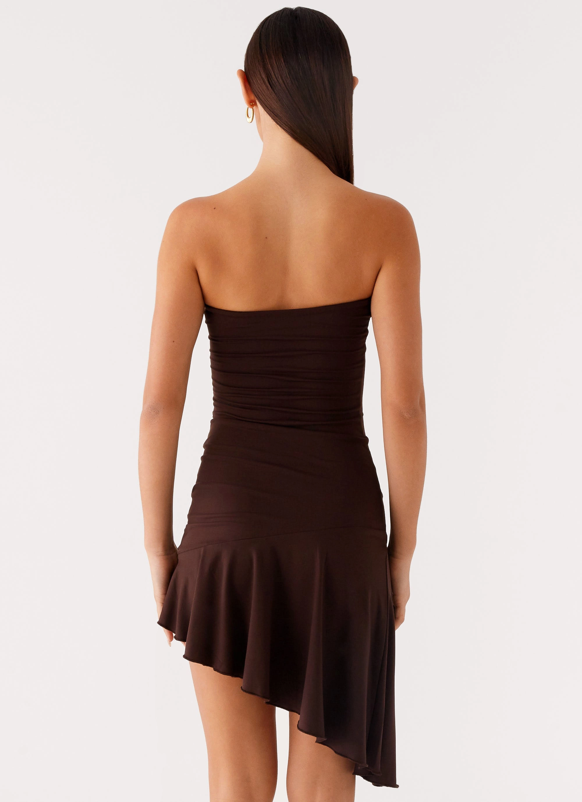 Arianne Mini Dress - Chocolate High-waist Chic Harmony