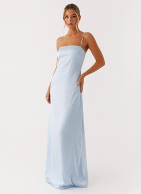 Aster Bloom Maxi Dress - Blue Casual Vibes Minimalist Fit