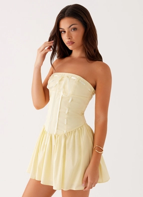 Kienna Strapless Mini Dress - Yellow Special-Edition perfect for events
