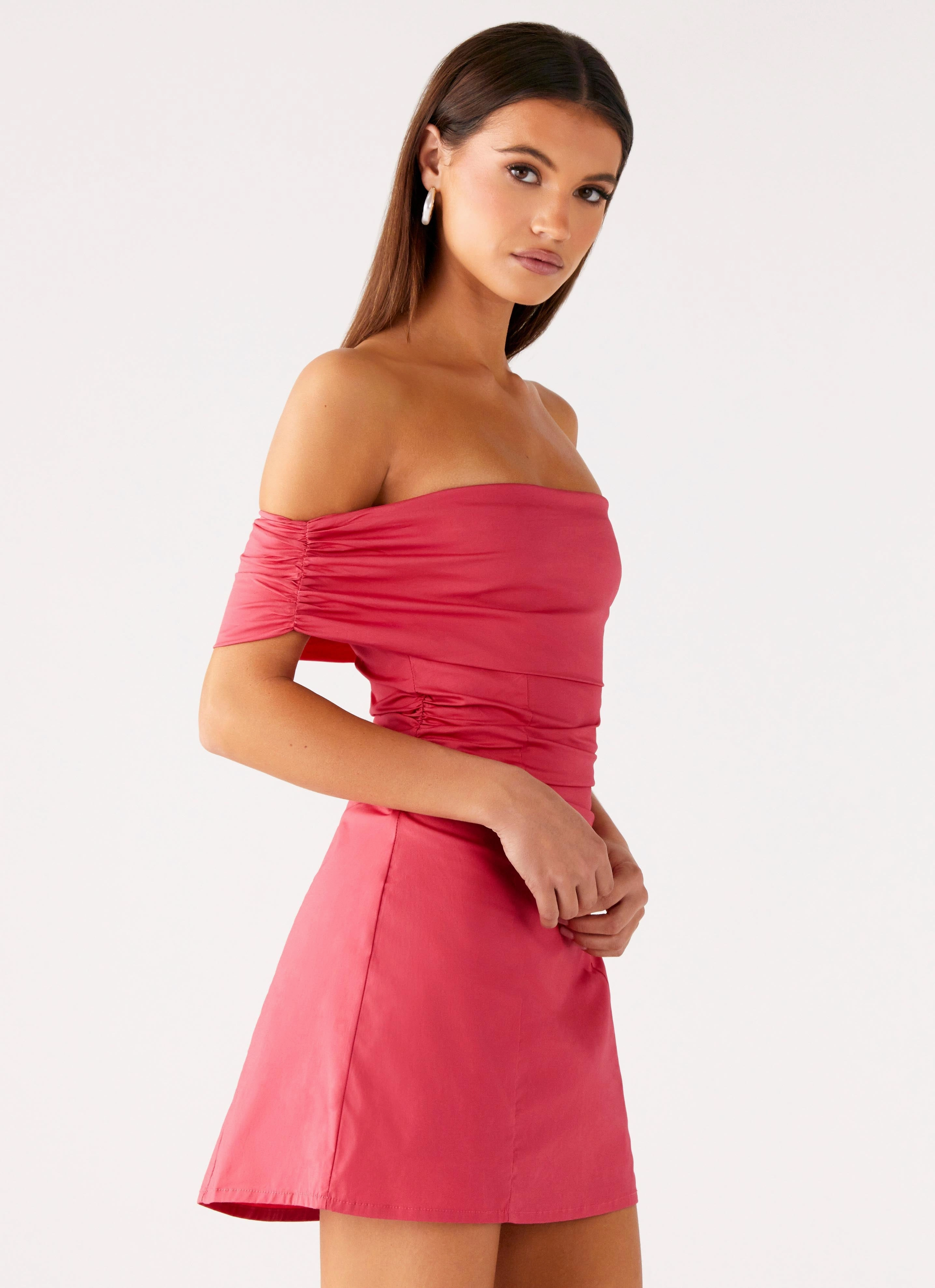 Grab Now Playful Twist Kierra Mini Dress - Coral