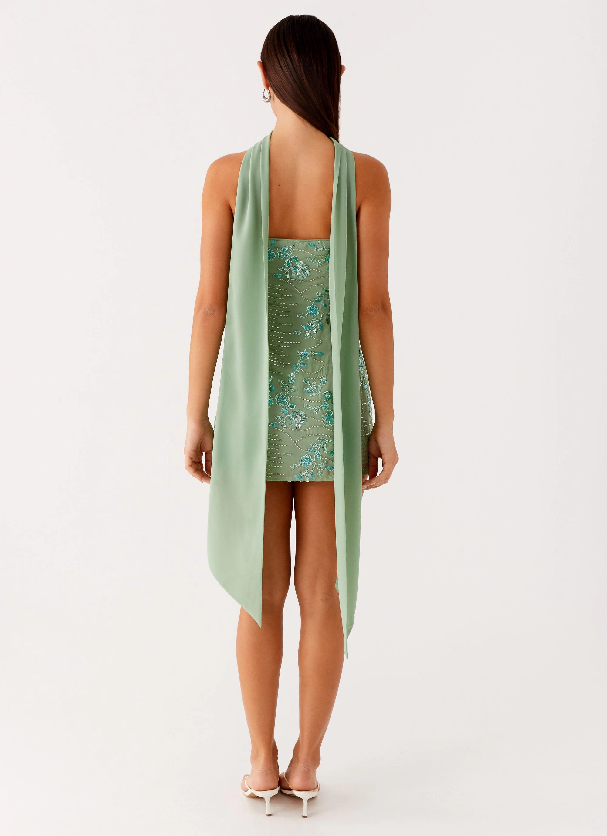 Minimal Touch Kiesha Strapless Scarf Mini Dress - Mint