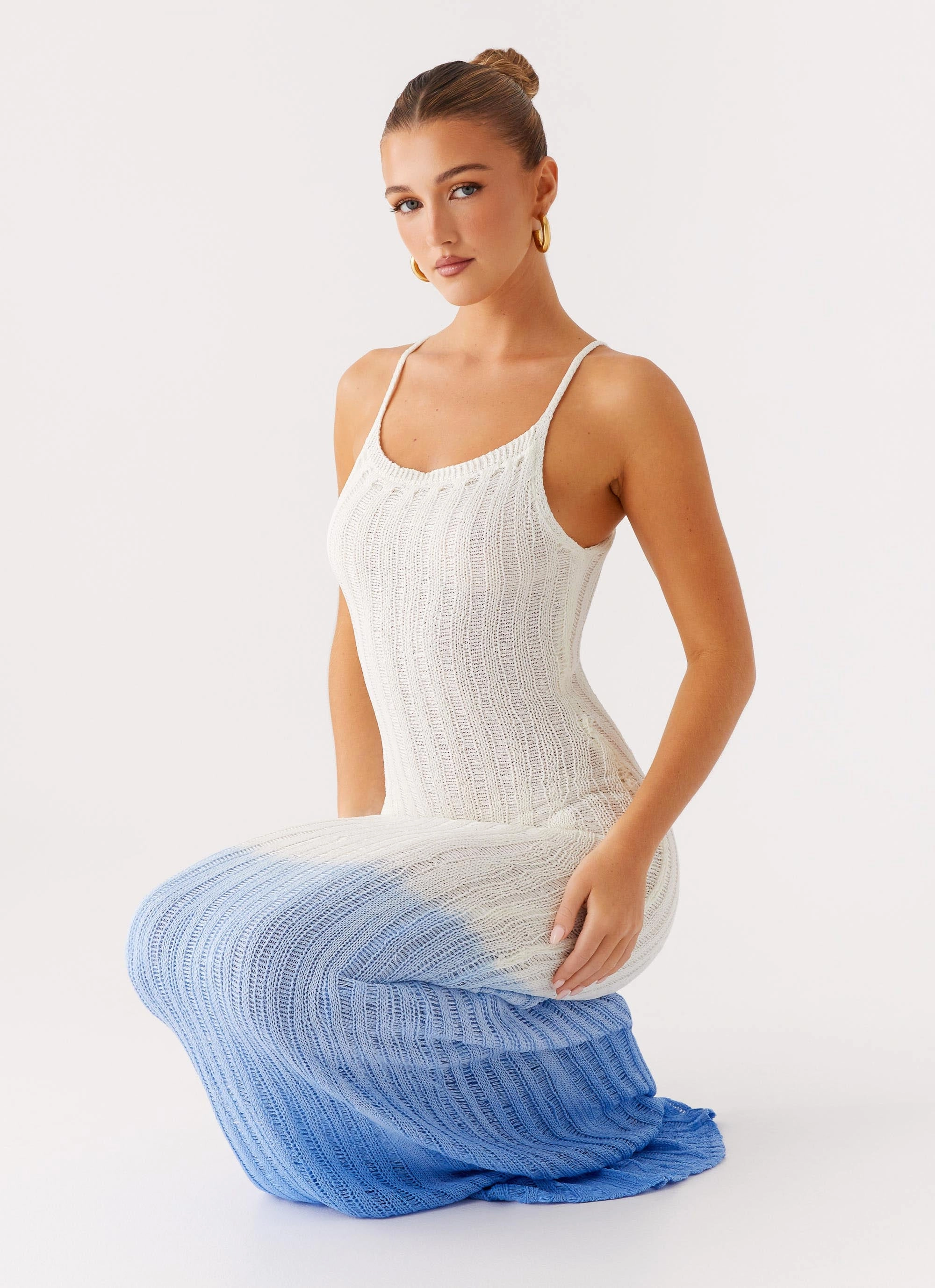 Kiki Maxi Dress - Ombre Blue Open Design