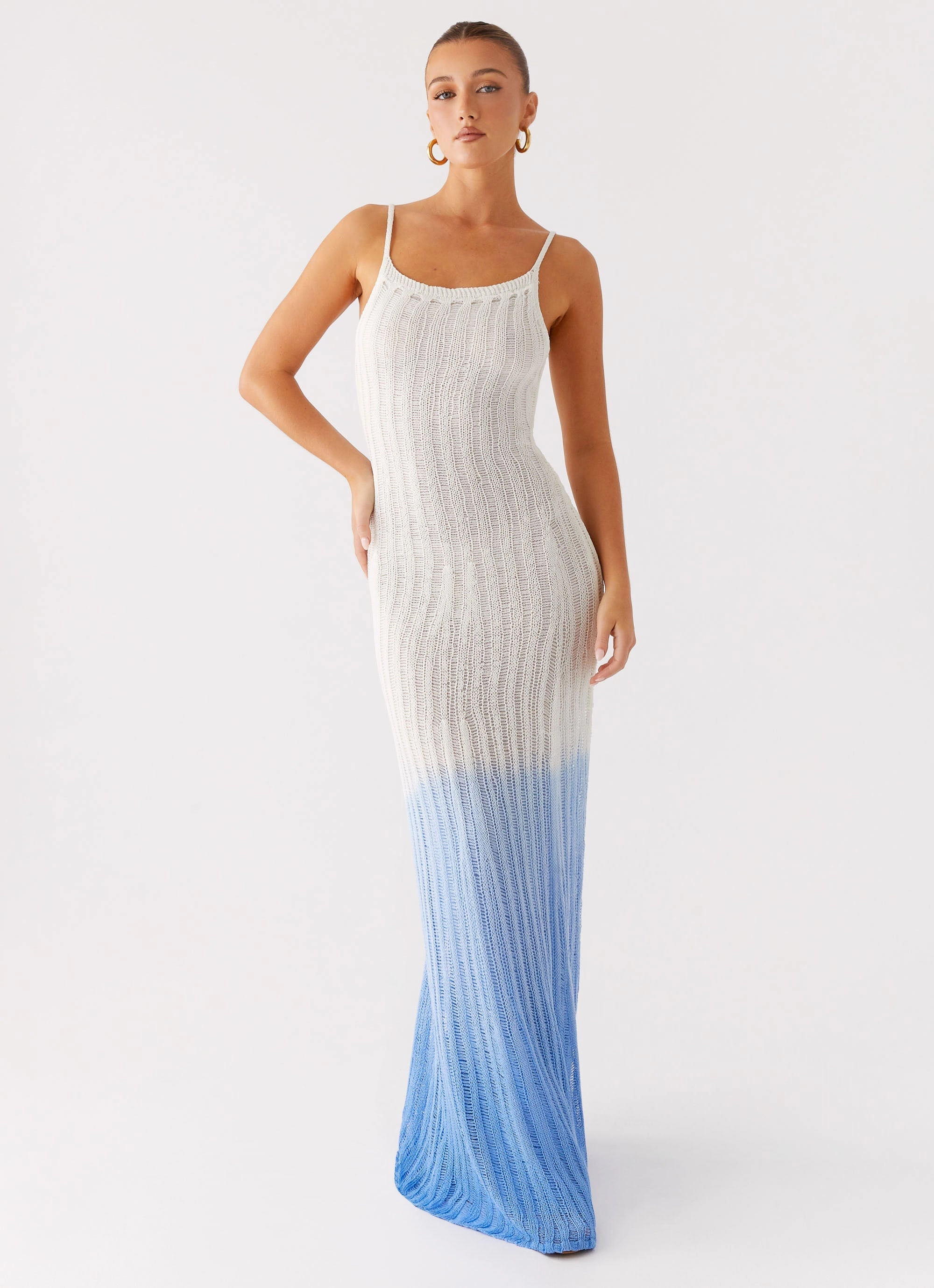 All Day Peach Tone Kiki Maxi Dress - Ombre Blue