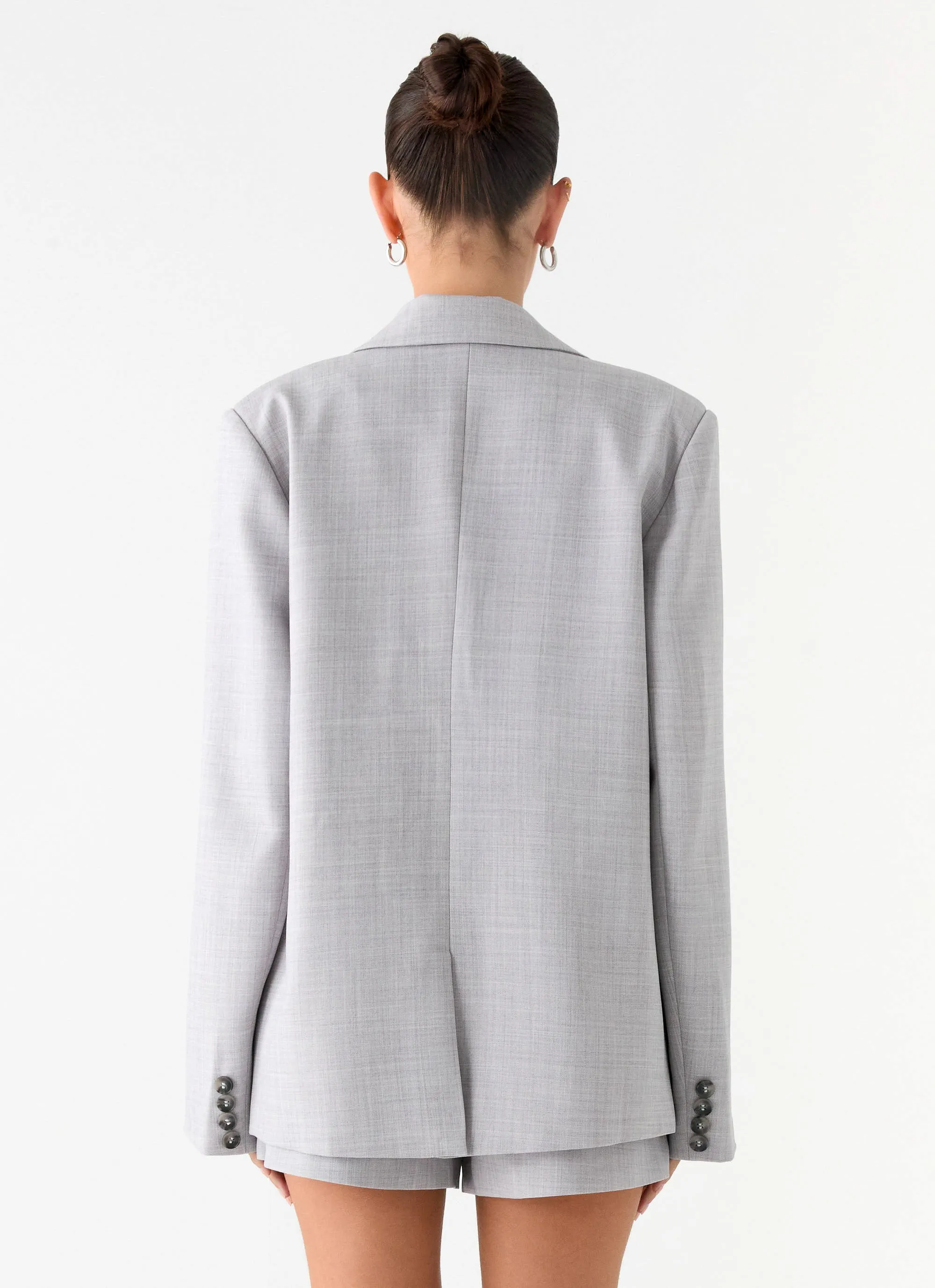 Kingston Oversized Blazer - Grey Sort Short
