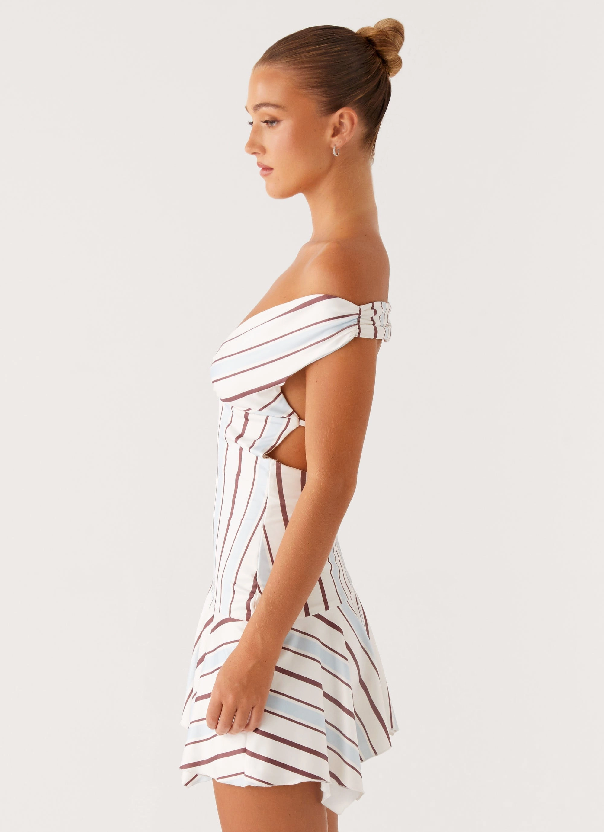 Elegant Silhouette Timeless Wearable Kirby Mini Dress - Blue Stripe