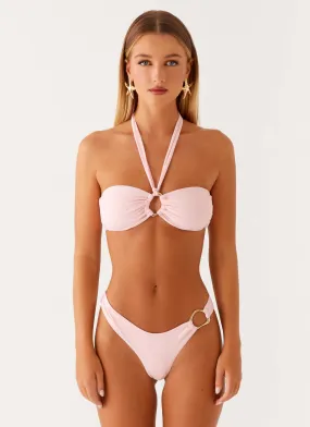 Cushioned Underwire Support UPF Rated Kivara Bikini Bottoms - Pink