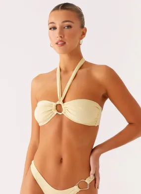 Kivara Bikini Top - Yellow Ultra Lightweight Weave