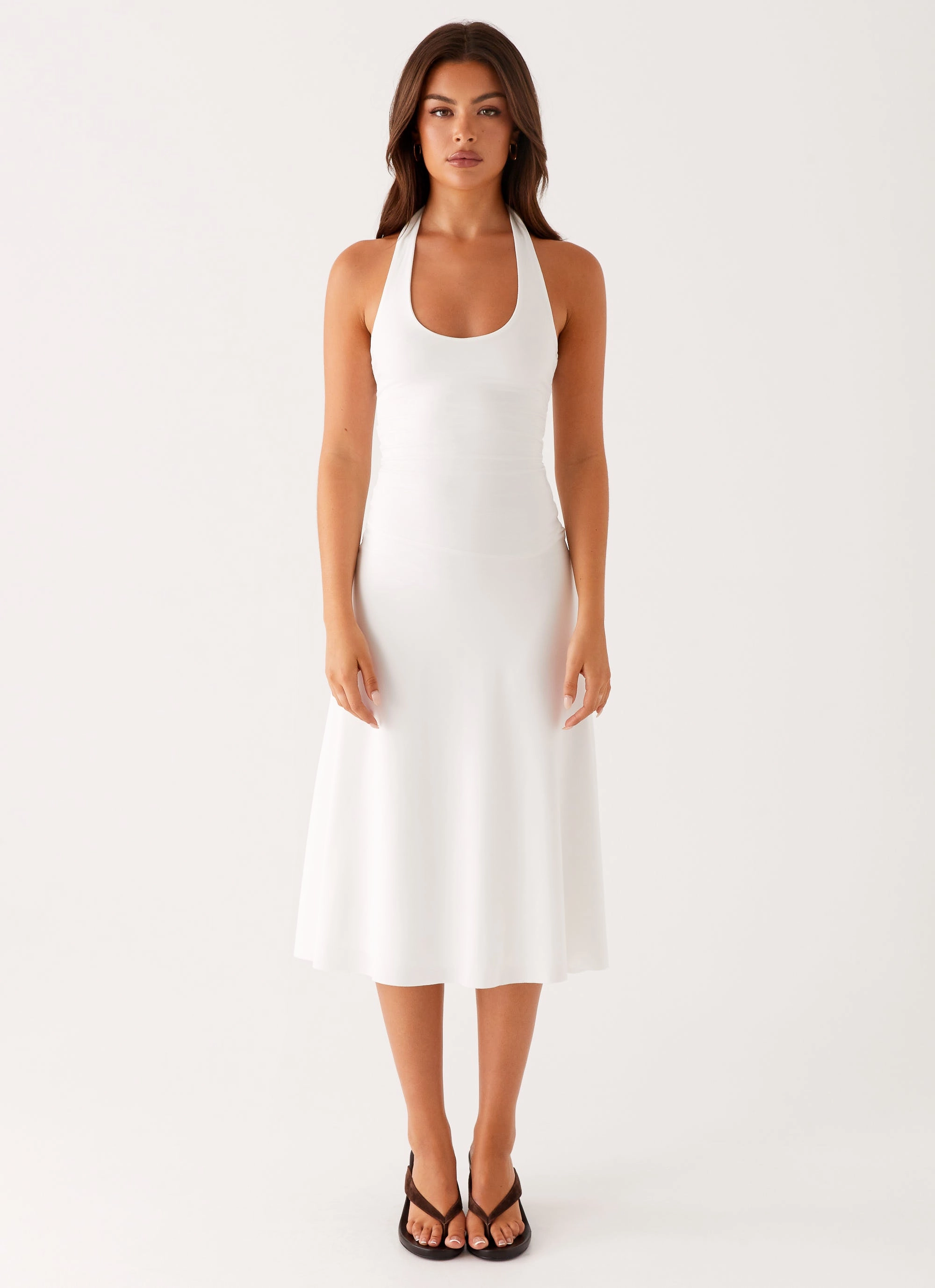 slim cut Klyne Midi Dress - Ivory