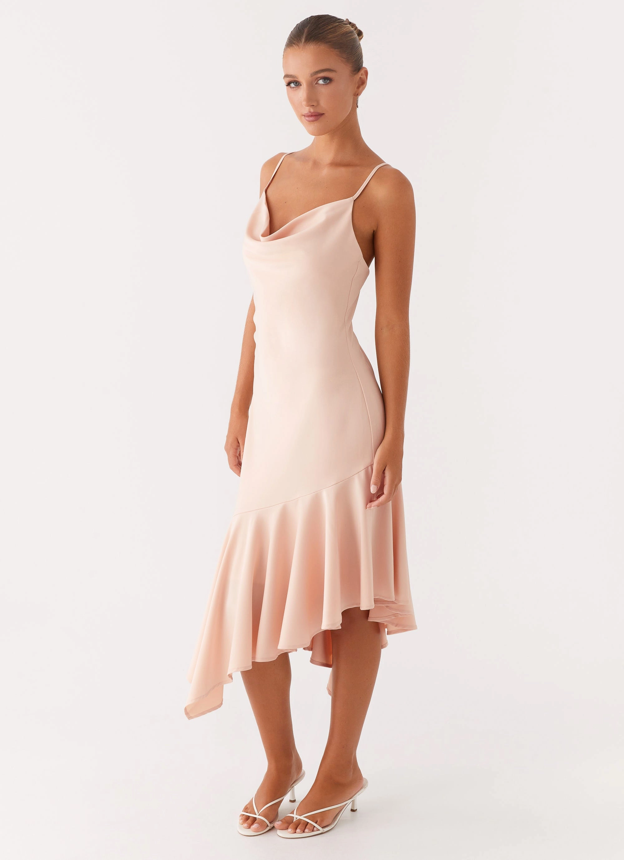 Korby Midi Dress - Pink Flattering Shape Wear Contemporary Layer