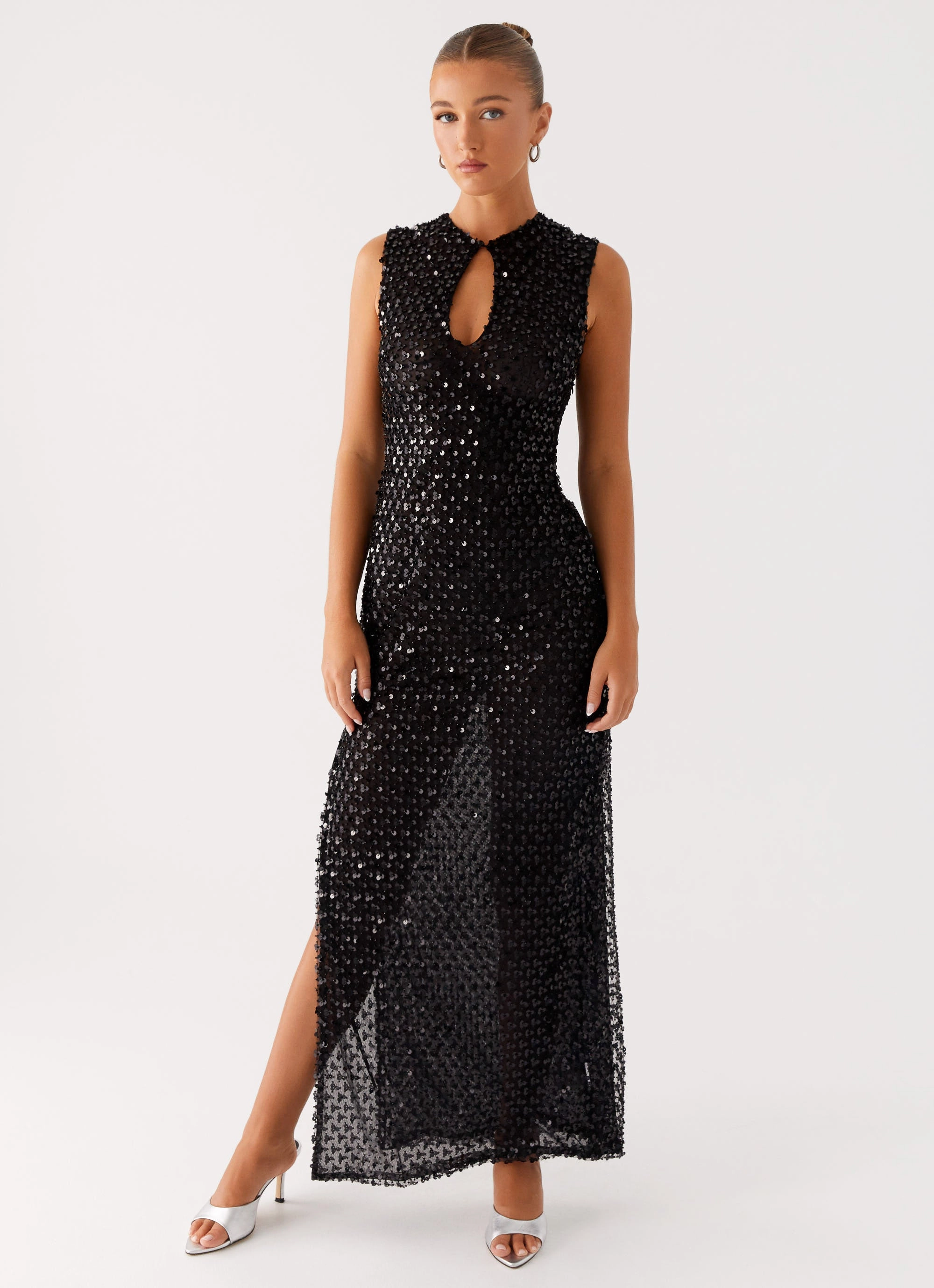 Timeless Fashion Resort Ready Kore Sequin Maxi Dress - Black