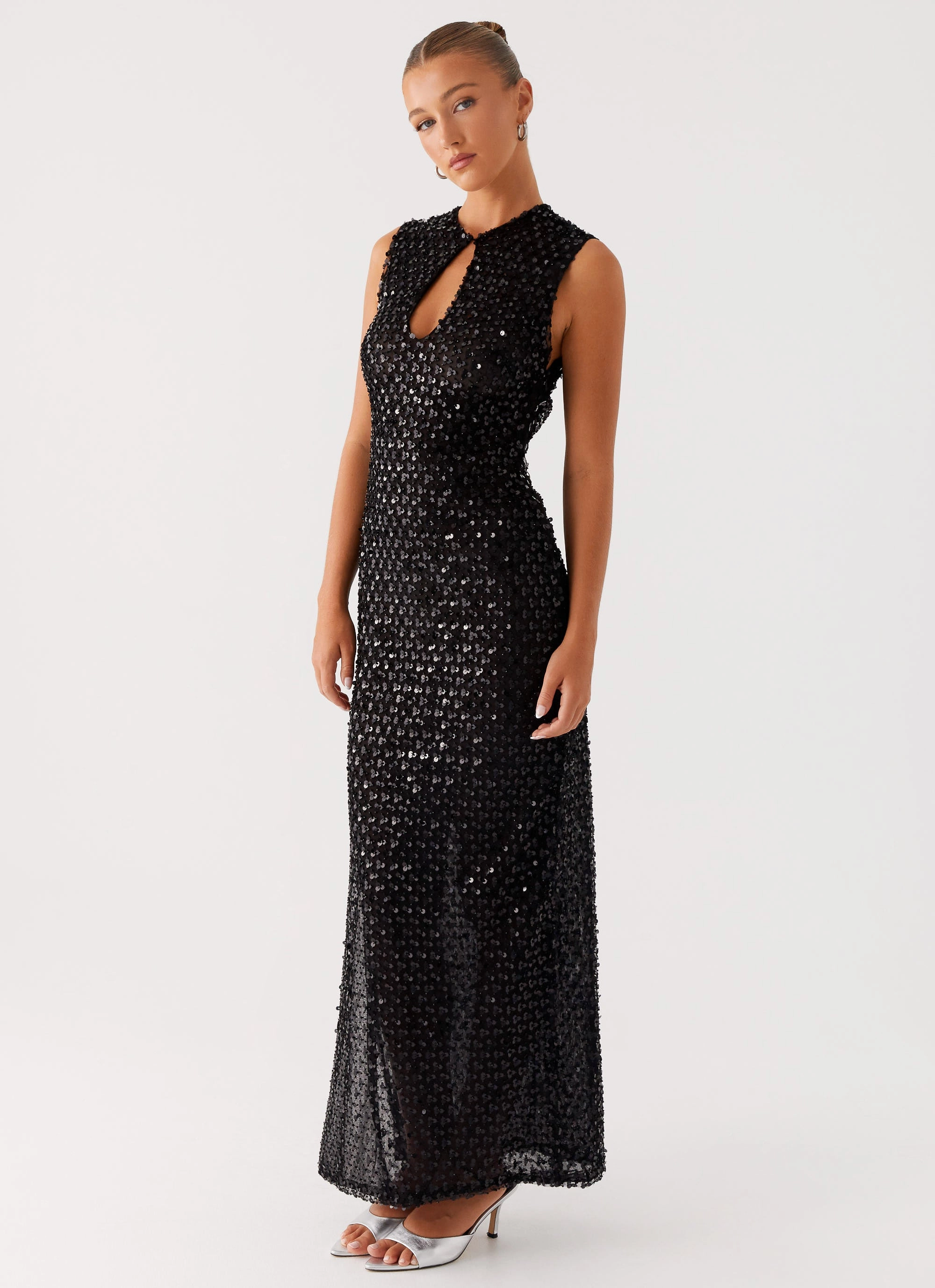 Kore Sequin Maxi Dress - Black Bright Accent